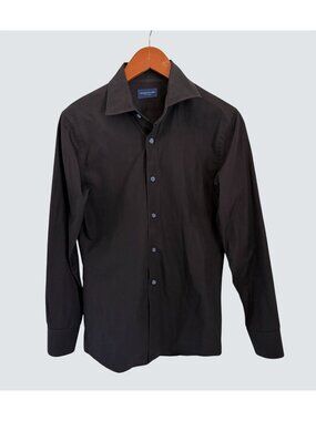 Proper Cloth Black Long Sleeve Cotton Dress Shirt 15.25-32.3 Button-Up R Tailore